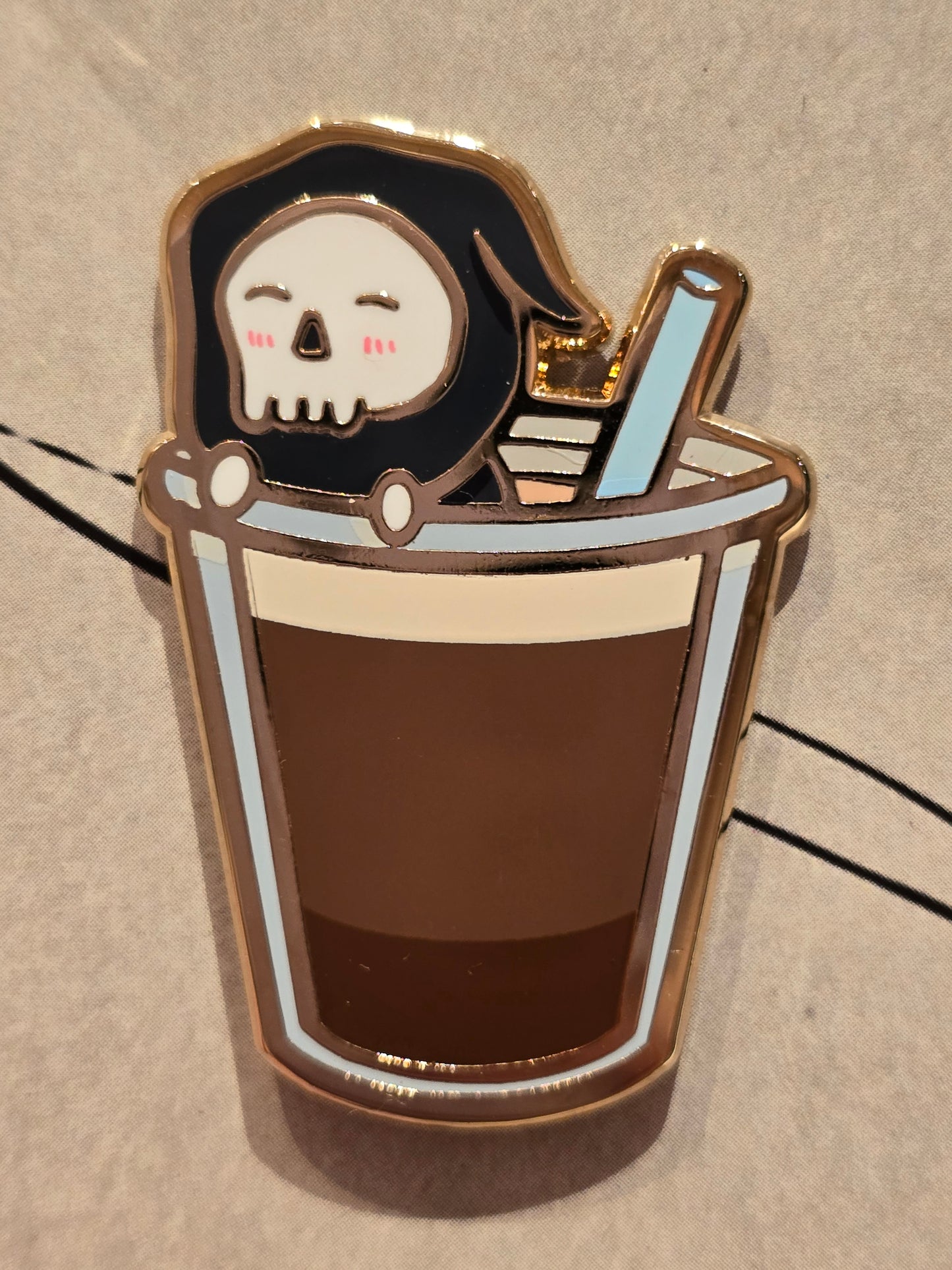 Iced Coffee is Life Grim Pin