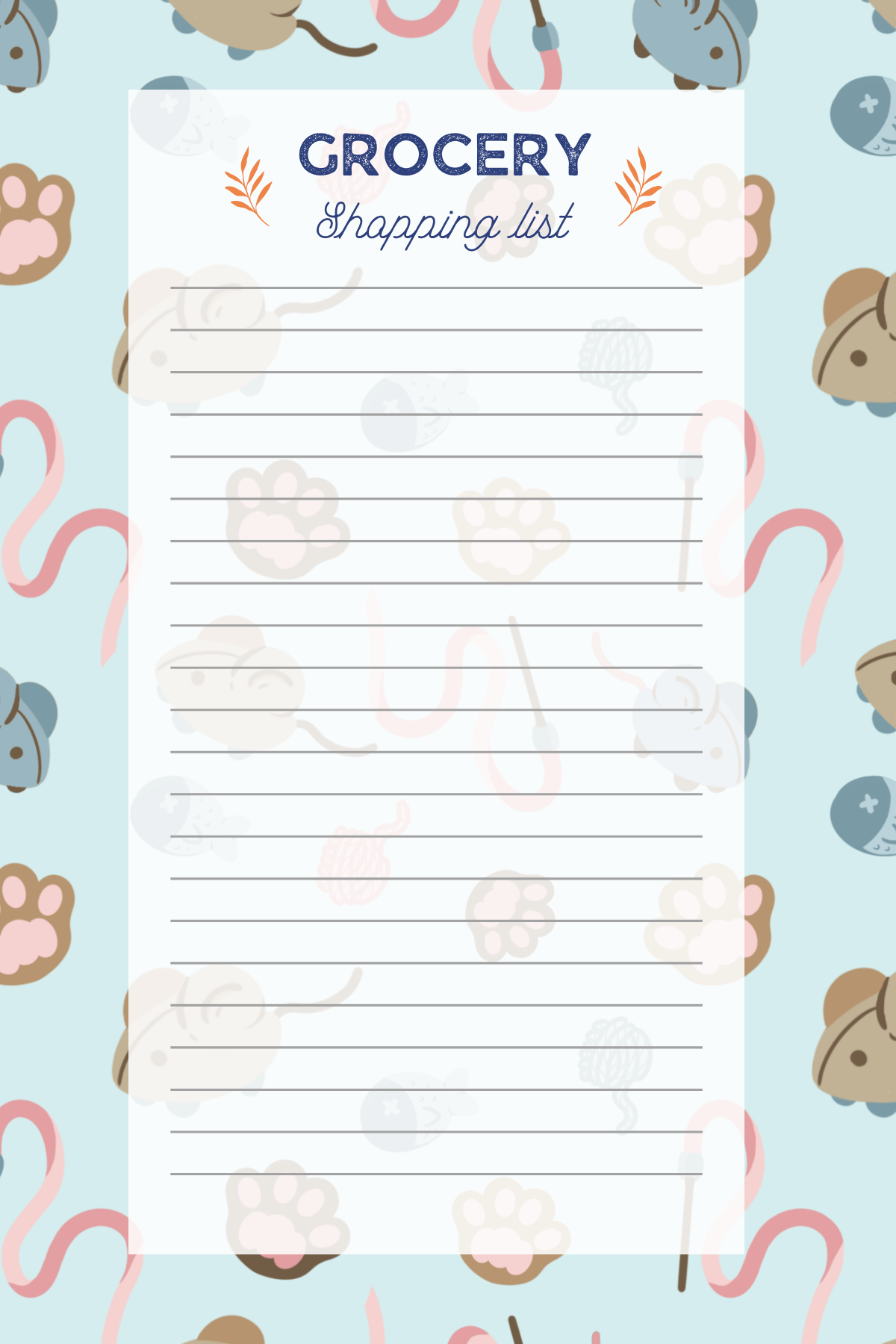 Grocery Shopping List Notepad