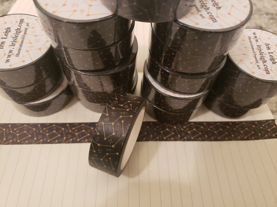 Black Zodiac Print Washi Tape