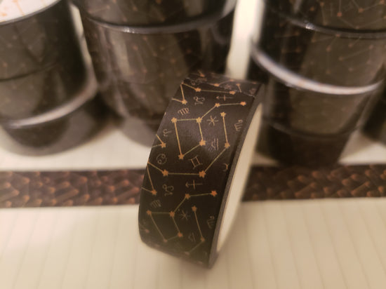 Black Zodiac Print Washi Tape