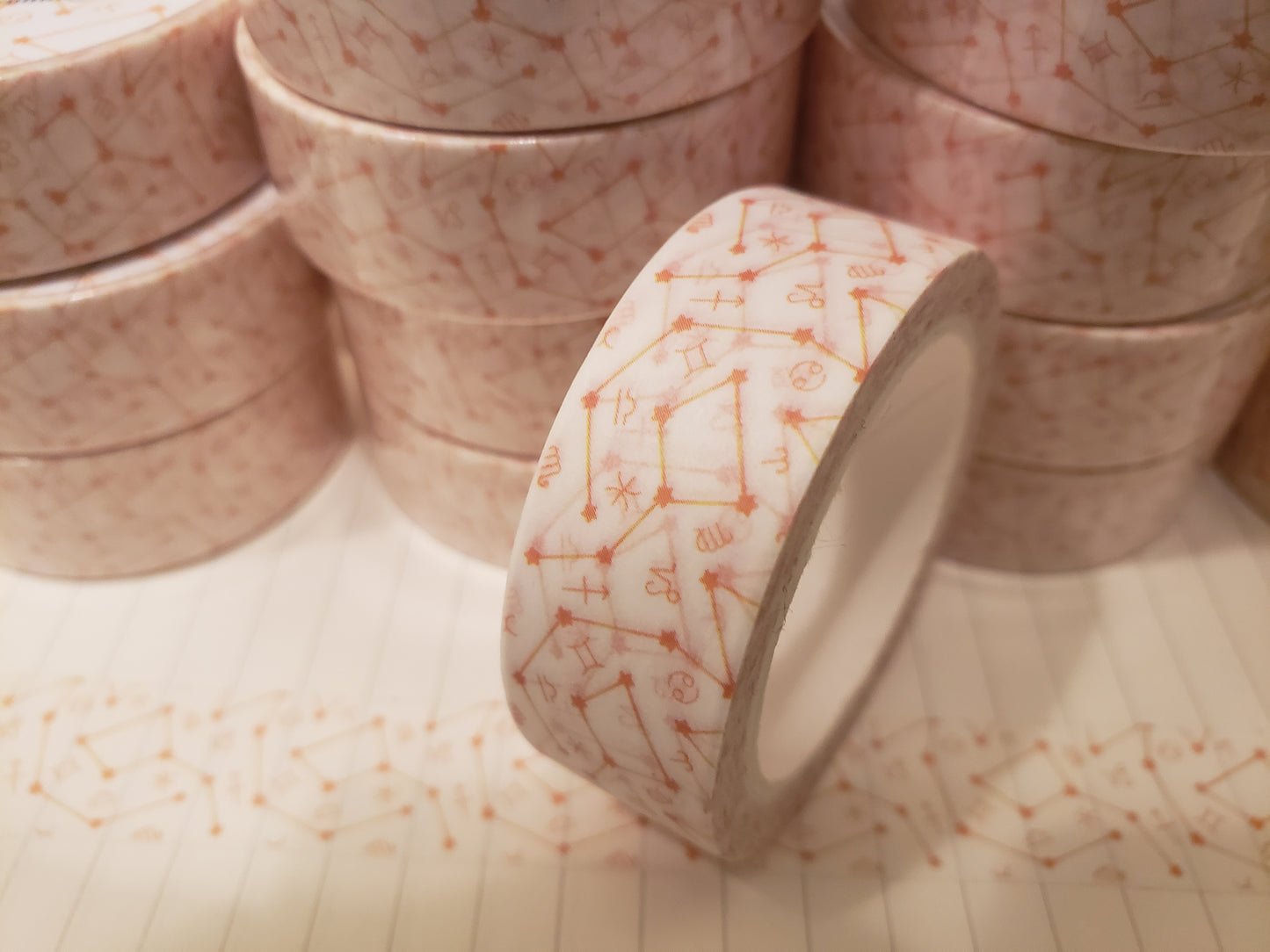 White Zodiac Print Washi Tape